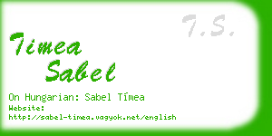 timea sabel business card